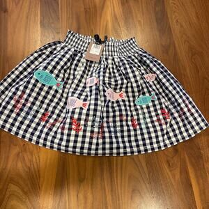 NWT Size 7-8 Lilly & Sid Gingham and Applique Skirt